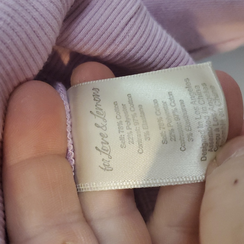 For Love & Lemons × Victoria Secret Josie Crop Hoodie Size Lg Lilac Drawstring - Picture 8 of 12